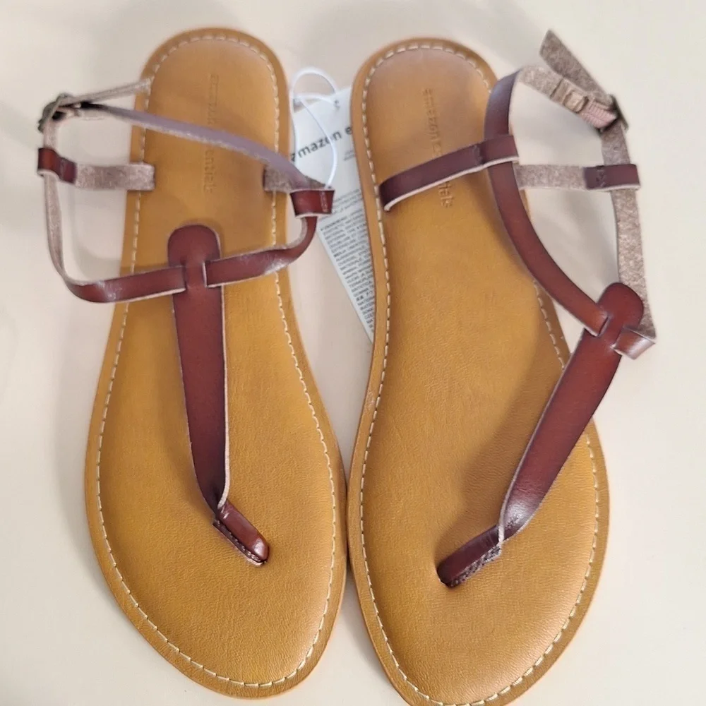 Amazon Essentials Strappy Thong Sandals Casual Brown